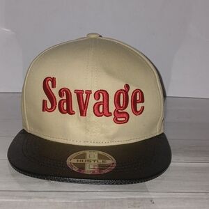 Savage Beige and Black Snapback Hat